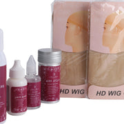 Her Hair Company hair installation kit with lace wig cap, hair clips, and styling tools for professional hair installation.