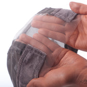 Her Hair Company Wig Grip Cap shown on a head, designed to secure wigs comfortably and securely with a snug fit.