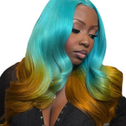 Four bundles of Brazilian 613# virgin hair in a standard bundle deal, showcasing straight, blonde hair extensions.