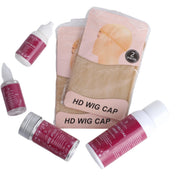Her Hair Company hair installation kit with lace wig caps, clips, and styling tools for professional hair extension application.