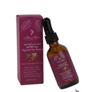 Honduran Batana Oil bottle from Her Hair Company, 100% natural and authentic, with a dark amber liquid inside.