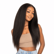 Brazilian kinky straight hair bundle from Her Hair Company, showing thick, natural-looking straight hair with a smooth texture.