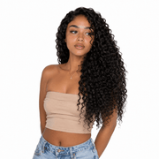 Standard bundle of deep curly bulk hair by Her Hair Company, showcasing thick, voluminous, deep curly hair strands.