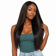 Standard bundle of Brazilian clip-in hair extensions with natural dark brown color and secure metal clips.