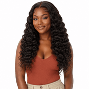 Brazilian loose deep wave 5x5 HD lace closure from Her Hair Company, showcasing the natural wave pattern and lace detail.