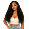 Brazilian Deep Wave hair bundles from Her Hair Company, showing textured deep wave hair in a standard multi-bundle package.