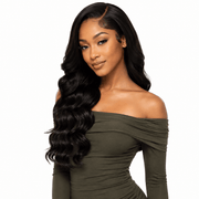 Brazilian Body Wave 2x6 HD lace closure from Her Hair Company, showing close-up of natural wave pattern and transparent lace detail.