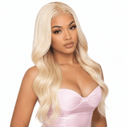 Brazilian 613# 13X4 lace frontal closure, standard style with blonde color and natural hair texture, for seamless hair installation.