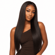 Brazilian straight 13x4 HD lace frontal from Her Hair Company, showing natural hair texture and lace closure with a seamless finish.