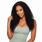 Brazilian deep curly 4x4 HD lace closure, standard frontal, natural hair texture, with intricate lace detailing for a seamless fit