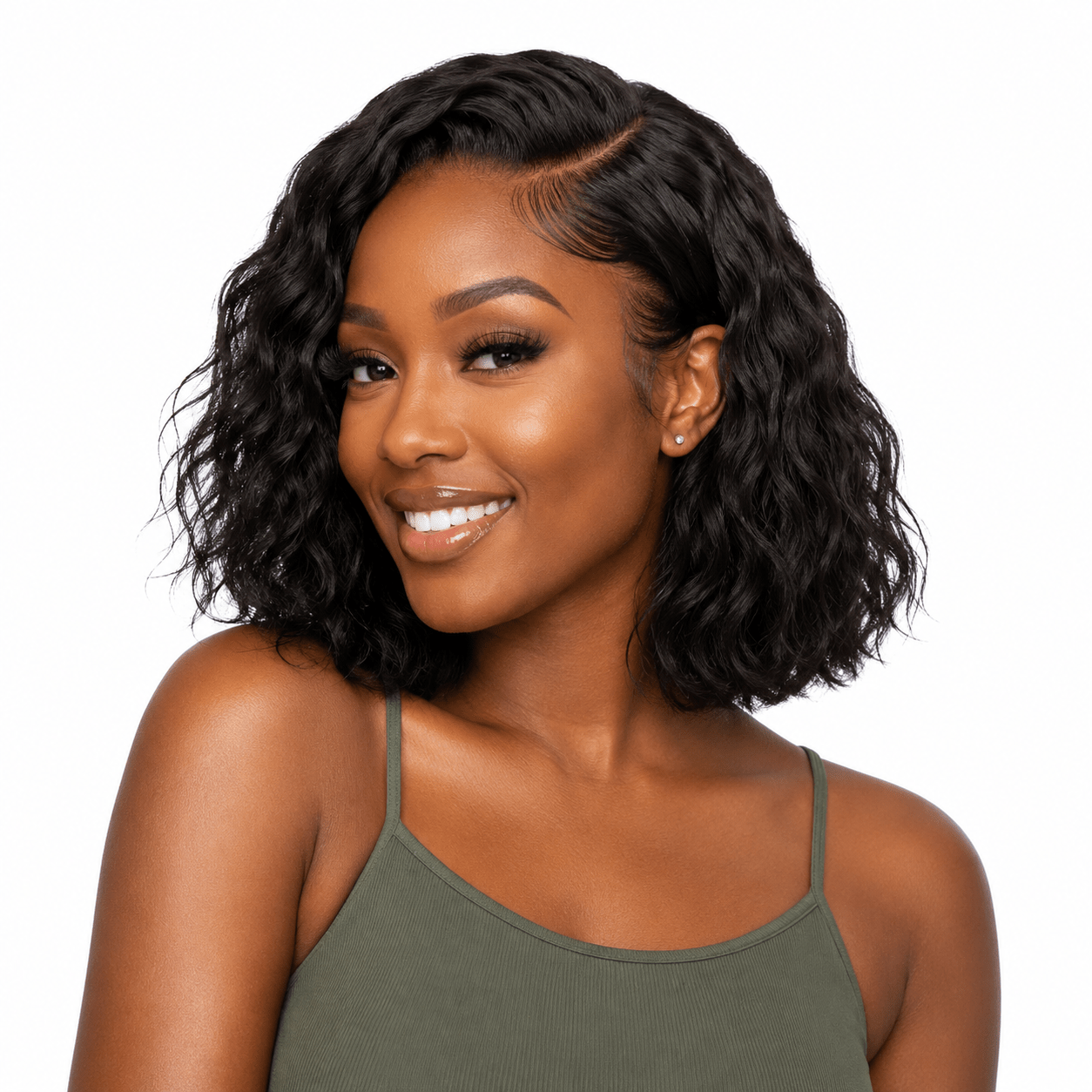 Three bundles of Brazilian Wavy Hair from Her Hair Company, displayed in a standard bundle set with wavy texture.