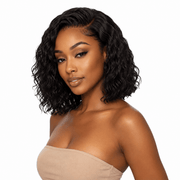 Brazilian wavy 4x4 HD lace closure from Her Hair Company, showing close-up of natural wavy hair texture and HD lace detail.