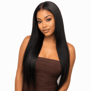 Brazilian straight 4x4 HD lace closure, standard frontal, natural hair appearance, with transparent lace for seamless blending