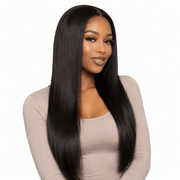 Brazilian straight hair bundle from Her Hair Company, showing a full, smooth natural-looking hair bundle on a plain background.