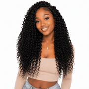 Deep curly crochet hair bundle by Her Hair Company, showcasing textured, voluminous deep curly synthetic crochet hair.