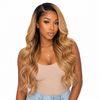 Honey blonde wig with dark roots from Her Hair Company, showing the full length and natural wave style.