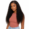 Brazilian deep wave 5x5 HD lace closure from Her Hair Company, showcasing the natural wavy texture and lace front detail.