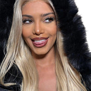Four bundles of Brazilian 613# virgin hair in a standard bundle deal, showcasing light blonde, straight hair bundles.
