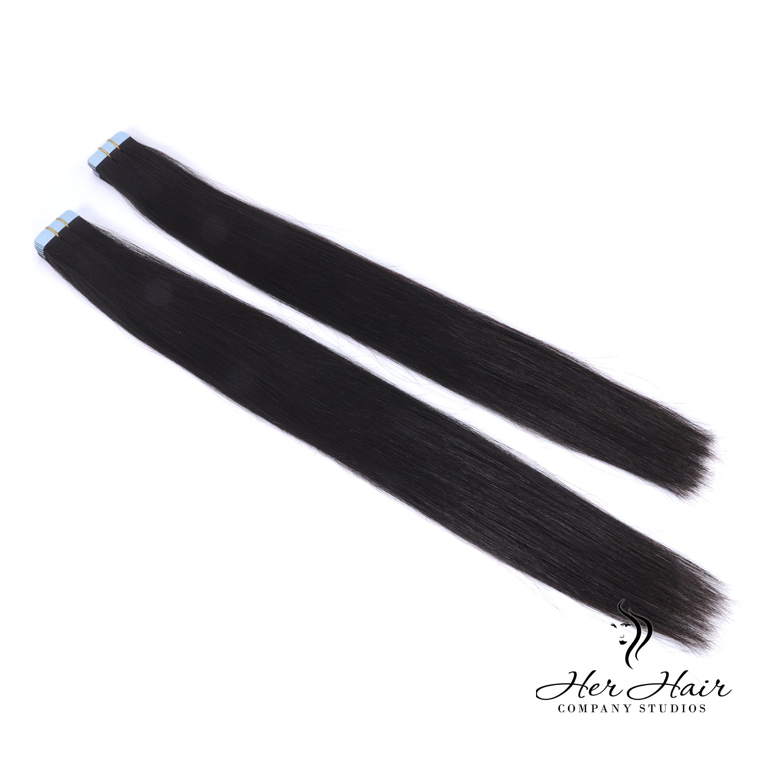 Brazilian Tape Ins from Her Hair Company showing seamless, natural-looking hair extensions applied for a full, luscious hairstyle.