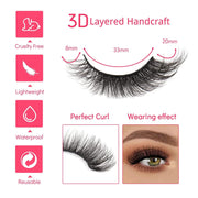 Her Hair Company false eyelashes with natural-looking lash extensions, showcasing thick, curled lash strands on a white background.