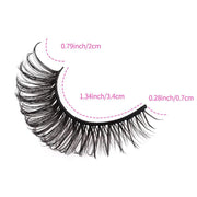 Her Hair Company eyelash extensions with full, natural-looking lash strips, designed for a bold, glamorous eye enhancement.