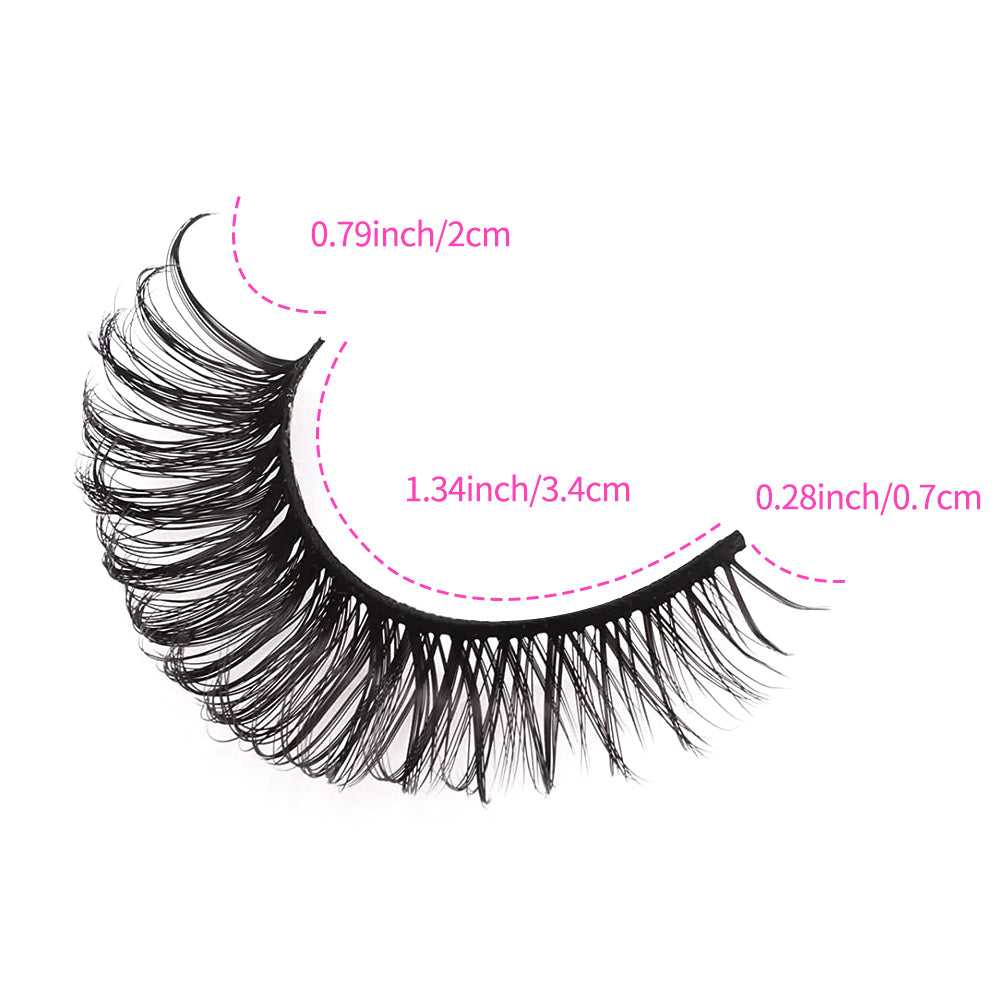 Her Hair Company false eyelashes with natural-looking lash extensions, shown on a white background.