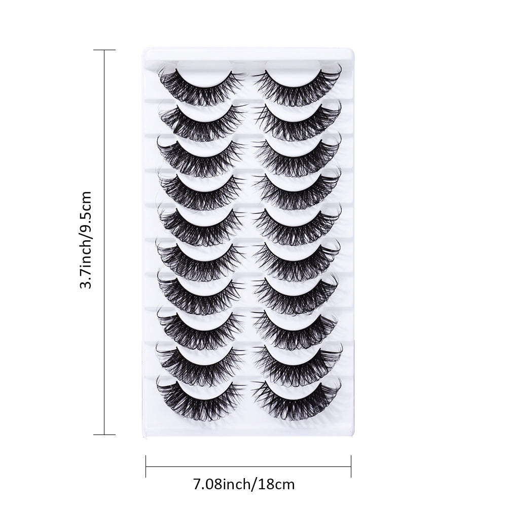 Her Hair Company false eyelashes in size W09, natural-looking lash extensions with fine, wispy individual strands.