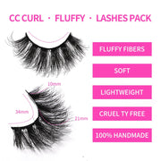 Her Hair Company false eyelashes with natural volume and length, shown on a white background, free shipping not applicable for lash only.