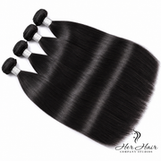 Brazilian straight hair bundles by Her Hair Company in 10, 12, 14, 16 inches for a full, sleek hairstyle.