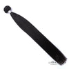 Her Hair Company Brazilian straight hair bundle, smooth and shiny, showcasing the natural straight texture in a standard hair bundle.