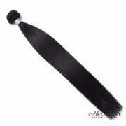 Brazilian straight hair bundle by Her Hair Company, showing a full, natural-looking straight hair bundle for styling and extensions.