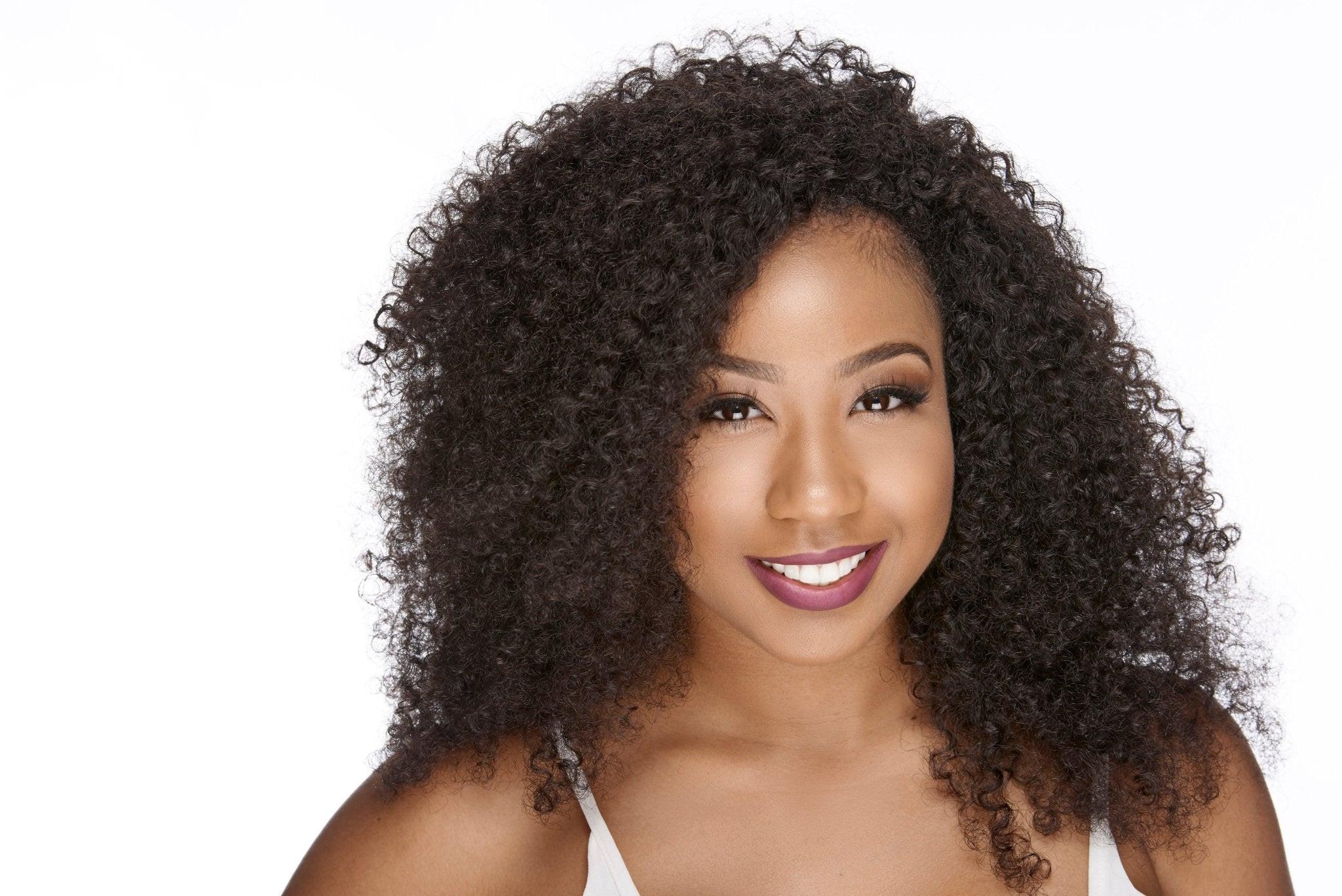 Brazilian Kinky Curly Hair 3 Bundle Deal by Her Hair Company featuring natural, textured curly bundles for versatile styling.