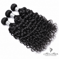 Brazilian wavy hair bundles from Her Hair Company, three natural 12-inch bundles in a standard bundle deal.