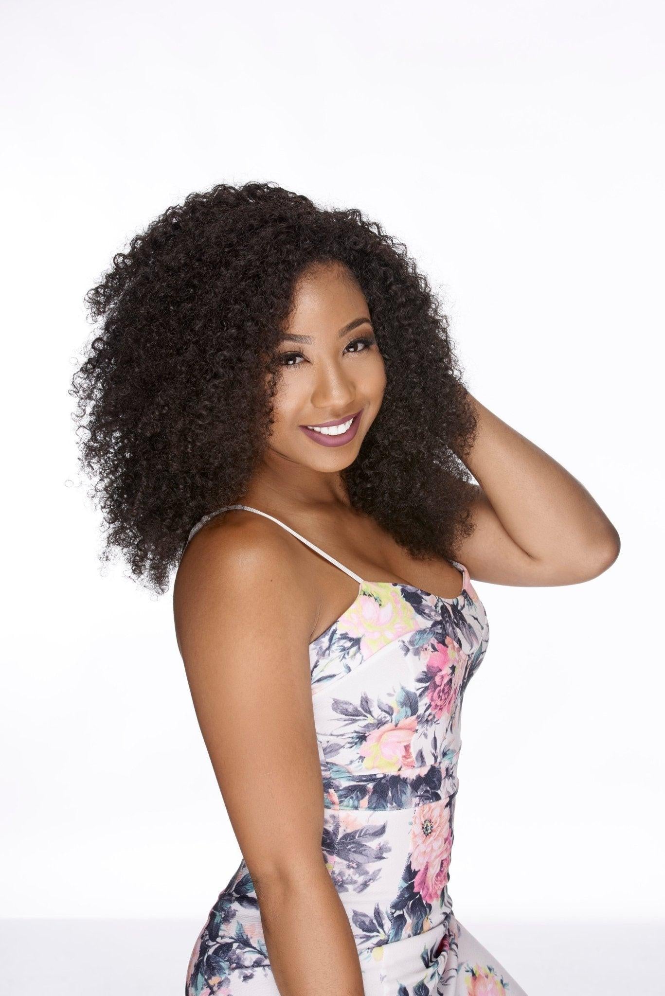 Brazilian Deep Curly Hair 4 Bundle Deal from Her Hair Company showing four bundles in 12, 14, 16, and 18 inches.