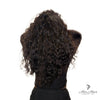 Three bundles of Brazilian Deep Wave hair from Her Hair Company, showcasing the curly, voluminous hair texture.