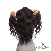 Her Hair Company Burmese Raw Body Wave Hair 4 Bundle Deal with 12, 14, 16, and 18-inch bundles, natural textured hair.
