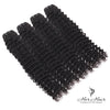 Burmese raw deep curly hair bundles from Her Hair Company, showing four natural curly hair bundles for a full look.
