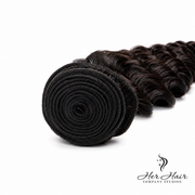 Brazilian Deep Wave Hair bundle from Her Hair Company, showcasing soft, curly deep wave texture in a standard bundle.