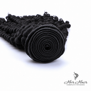 Brazilian Kinky Curly Hair bundle from Her Hair Company, natural kinky curly texture, full bundle for versatile styling.