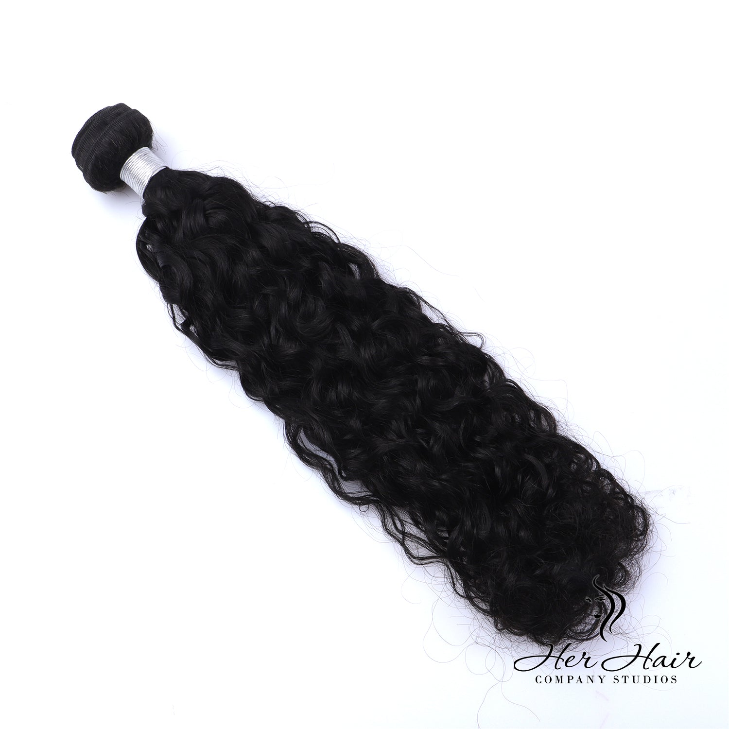 Brazilian wavy hair bundle from Her Hair Company, showing soft, natural waves and smooth texture in a standard 1-bundle pack.