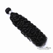 Brazilian wavy hair bundle from Her Hair Company, showing a full standard bundle of natural, loose wavy hair.