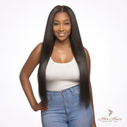 Burmese raw straight hair bundle from Her Hair Company, natural and smooth, displayed in a standard 1-bundle size.