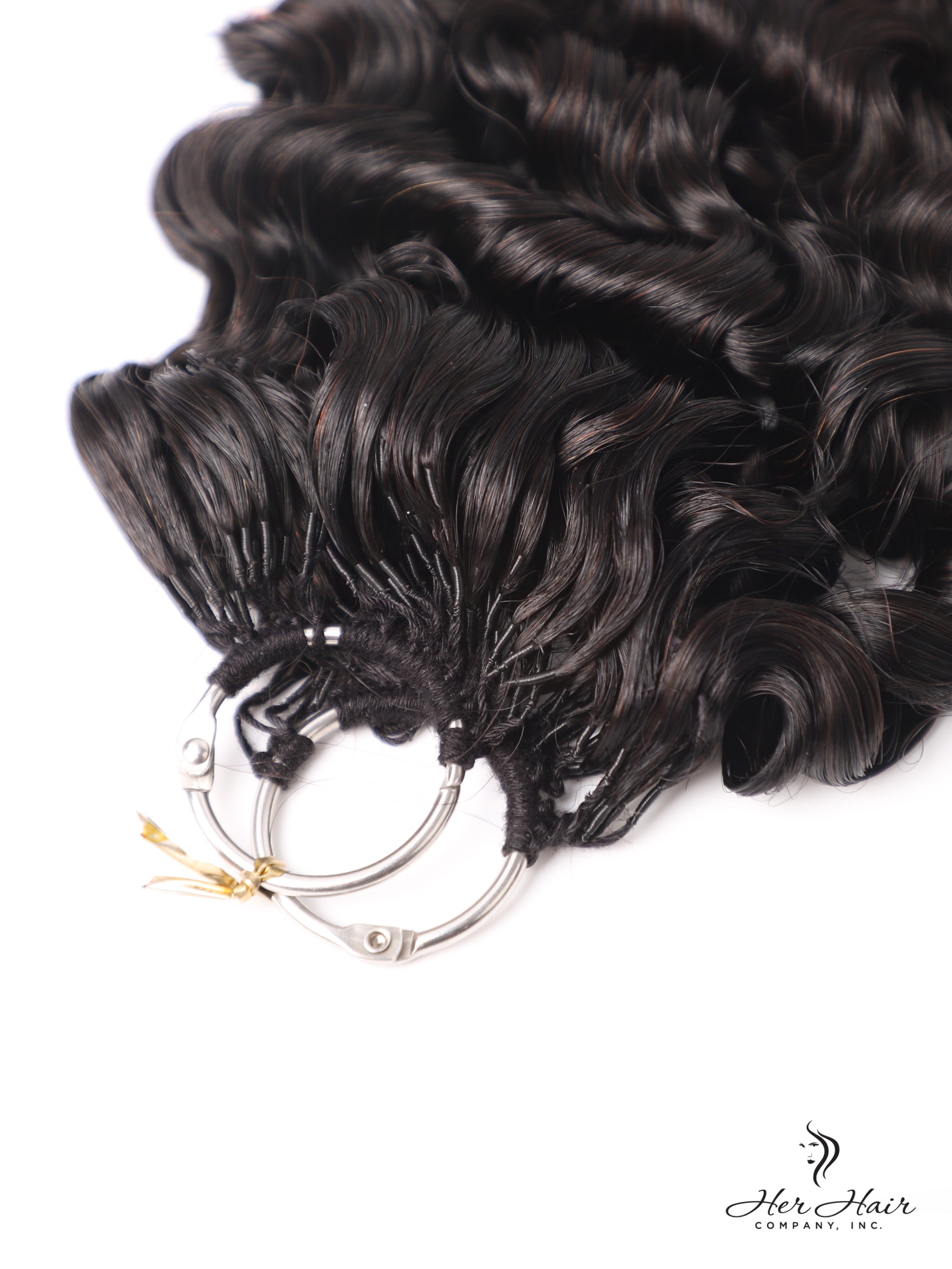 Burmese Spiral Crochet Hair in a standard bundle by Her Hair Company, showcasing virgin, tightly coiled spiral crochet hair.