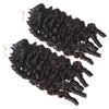Burmese Spiral Crochet Hair standard bundle by Her Hair Company, showing dark virgin curly crochet hair strands.