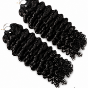 Deep curly crochet hair bundle by Her Hair Company, standard 50g pack with textured, voluminous deep curly synthetic hair.