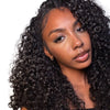Brazilian Water Wave hair bundles from Her Hair Company, showing four standard bundles with shiny, wavy textured hair.