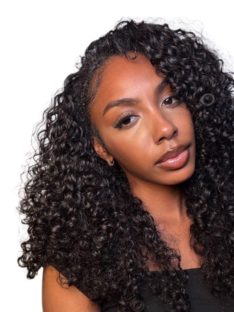 Brazilian Water Wave hair bundles from Her Hair Company, 4-pack with 16, 18, 20, 22-inch standard bundle deal.