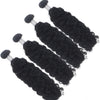 Brazilian water wave hair bundles from Her Hair Company, showing three natural, wavy hair bundles on a plain background.