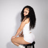 Her Hair Company Brazilian Water Wave hair bundles, natural virgin hair with soft, wavy texture, shown in a 4-bundle deal.