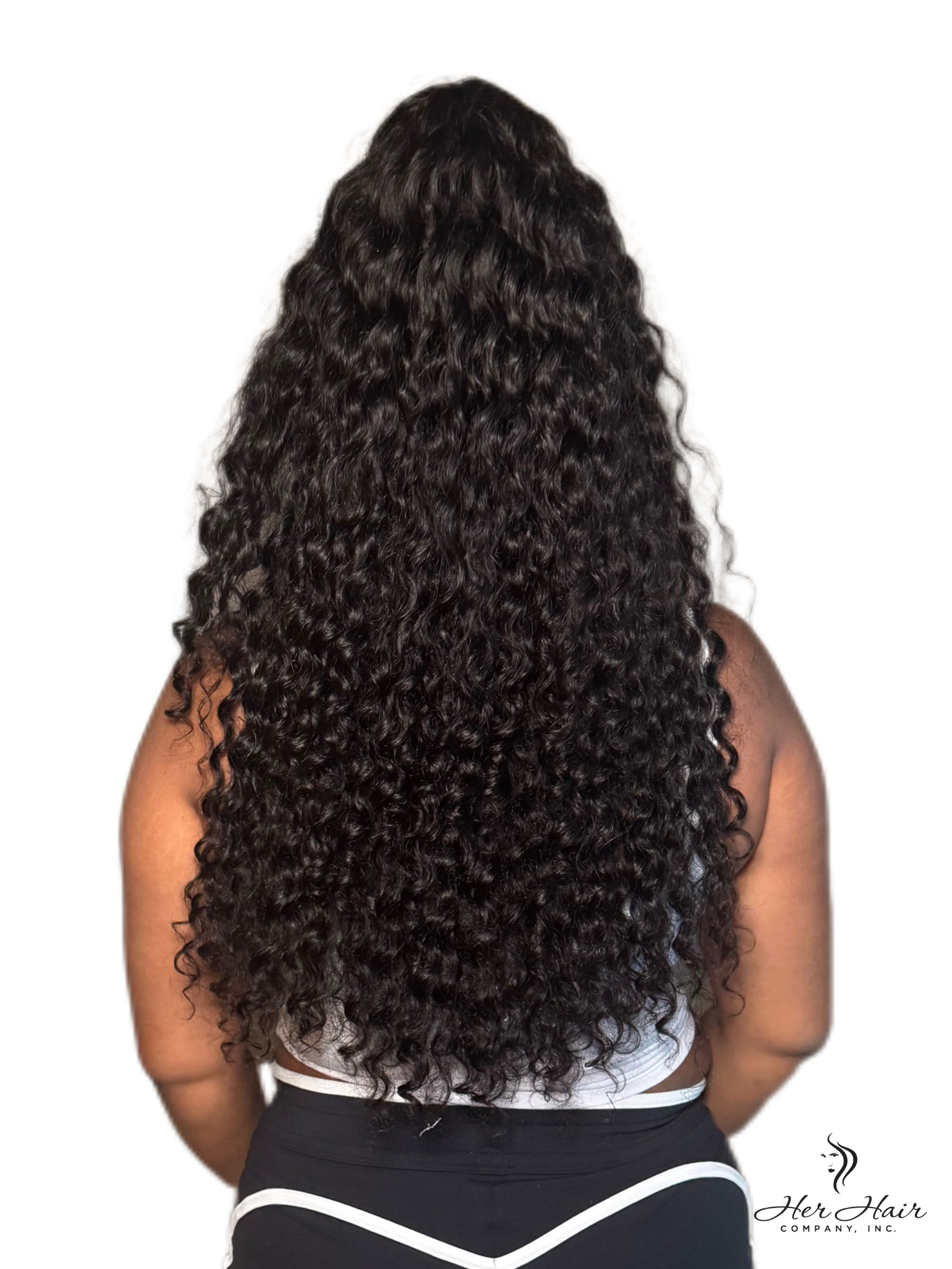 Burmese Raw Deep Wave hair bundle from Her Hair Company, showing natural textured deep wave hairstyle in a standard bundle format.